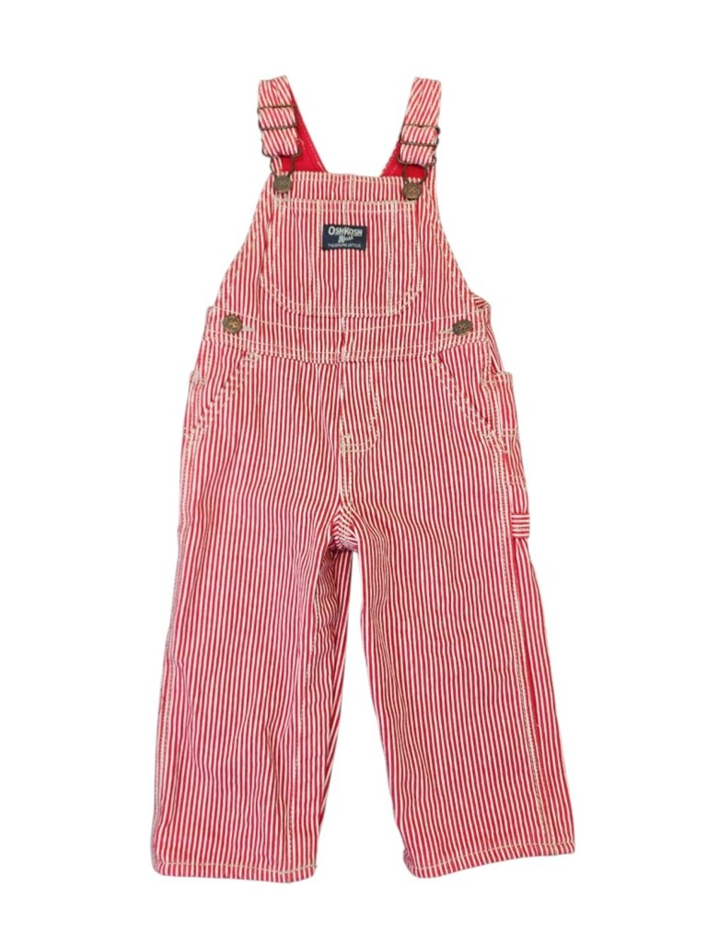 OshKosh Bgosh Vestbak Kids Overalls 24 Months Hickory Striped Railroad Conductor